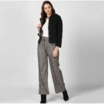 Womens Black Denim Jacket - Angle 3