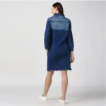 Generic Women's Denim Washed Long Sleeve Jacket (Navy Blue) - Image 4