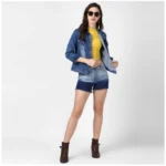 Generic Women's Denim Hand Painted Long Sleeve Jacket (Blue) - Image 3