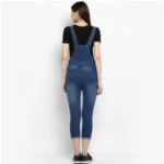 Generic Women's Denim Solid Dungaree Pant (Blue) - Image 4