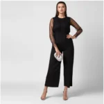 Generic Women's Polyester Embellished Long Sleeve Jumpsuit (Black) - Image 3
