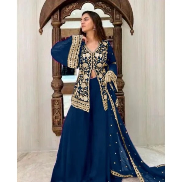 Morpich Georgette Embroidery Palazzo Set for Women