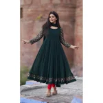 Green Georgette Embroidery Kurti Set for Women