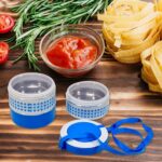 3 layer Adjustable Insulated Tiffin Set of 1, Blue 3 Containers Lunch Box - Front View by Nari Haat, Indian ethnic we...