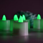 Green Flameless LED Tealights Smokeless Candles for Home Decoration Pack of 24 - Sleeve Design by Nari Haat, Indian e...
