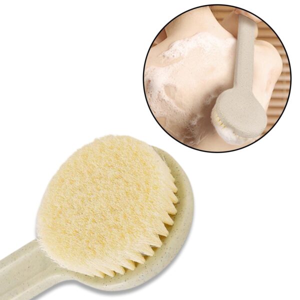 Body Brush Long Handle Dry Brush Soft Bristle Bath Brush Back Scrub Exfoliating - Front View by Nari Haat, Indian eth...