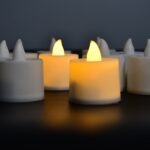 Festival Decorative - LED Yellow Tealight Candles Container, Diwali (White, 10 Pcs)