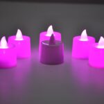 Pink Flameless LED Tealights Smokeless Decorative Candles LED Tea Light Pack of 24 - Neckline Detail by Nari Haat, In...