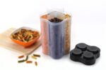 Plastic Lock Food Storage 4 Section Container Jar for Grocery, Fridge Container. - Full Detail by Nari Haat, Indian e...