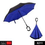 Plain design Windproof Upside Down Reverse Umbrella with C-Shaped Handle - With Dupatta by Nari Haat, Indian ethnic w...