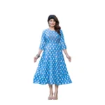 Sky Blue Rayon A-Line Kurti for Women