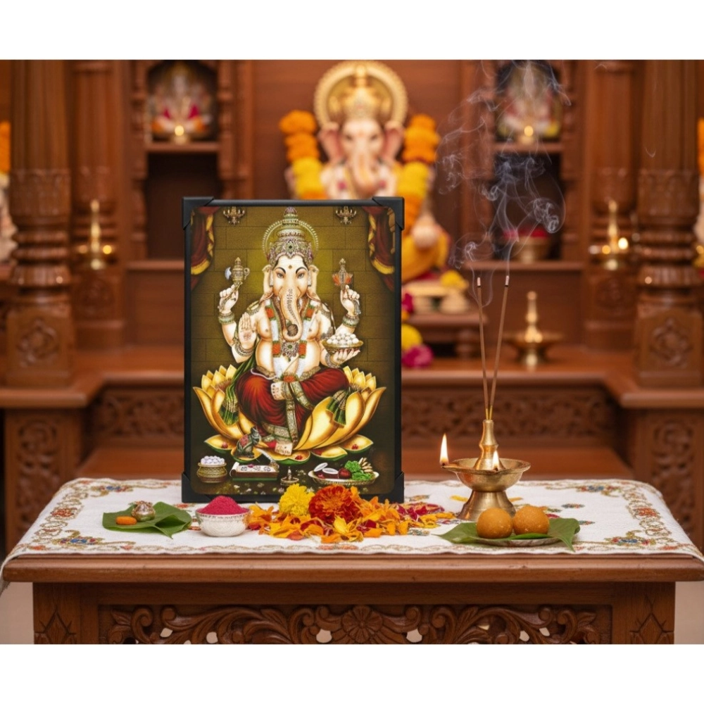 Multicolor Wooden Lord Ganesha Devotional Audio Player