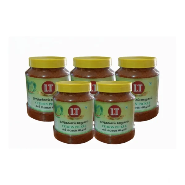 Pack of 5 small jars of Red Citron Pickle