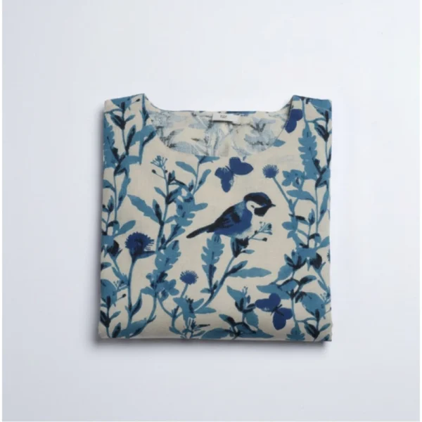 Generic Women's Cotton Printed Kurti (Blue)