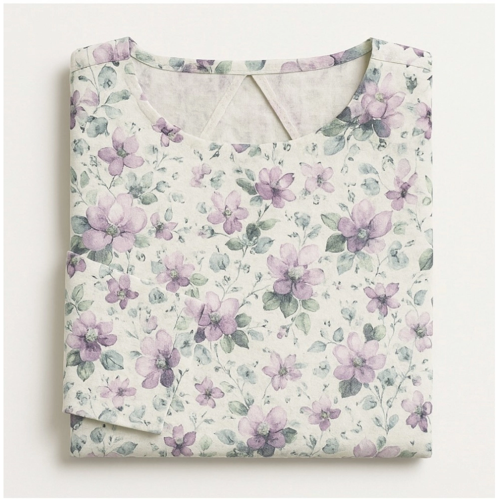 64648-1-1000x1000-1.webp Generic Women's Linen Printed Kurti (Lavender) - Image 1