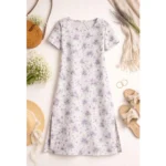 Generic Women's Linen Printed Kurti (Lavender) - Image 3