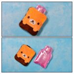 Brown Panda Print Small Hot Water Bag with Cover for Pain - Fabric Detail by Nari Haat, Indian ethnic wear, women clo...