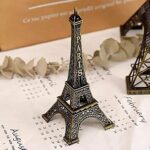Antique 3D Eiffel Tower Statue - Metal Paris Landmark Decorative Showpiece - Neckline Detail by Nari Haat, Indian eth...