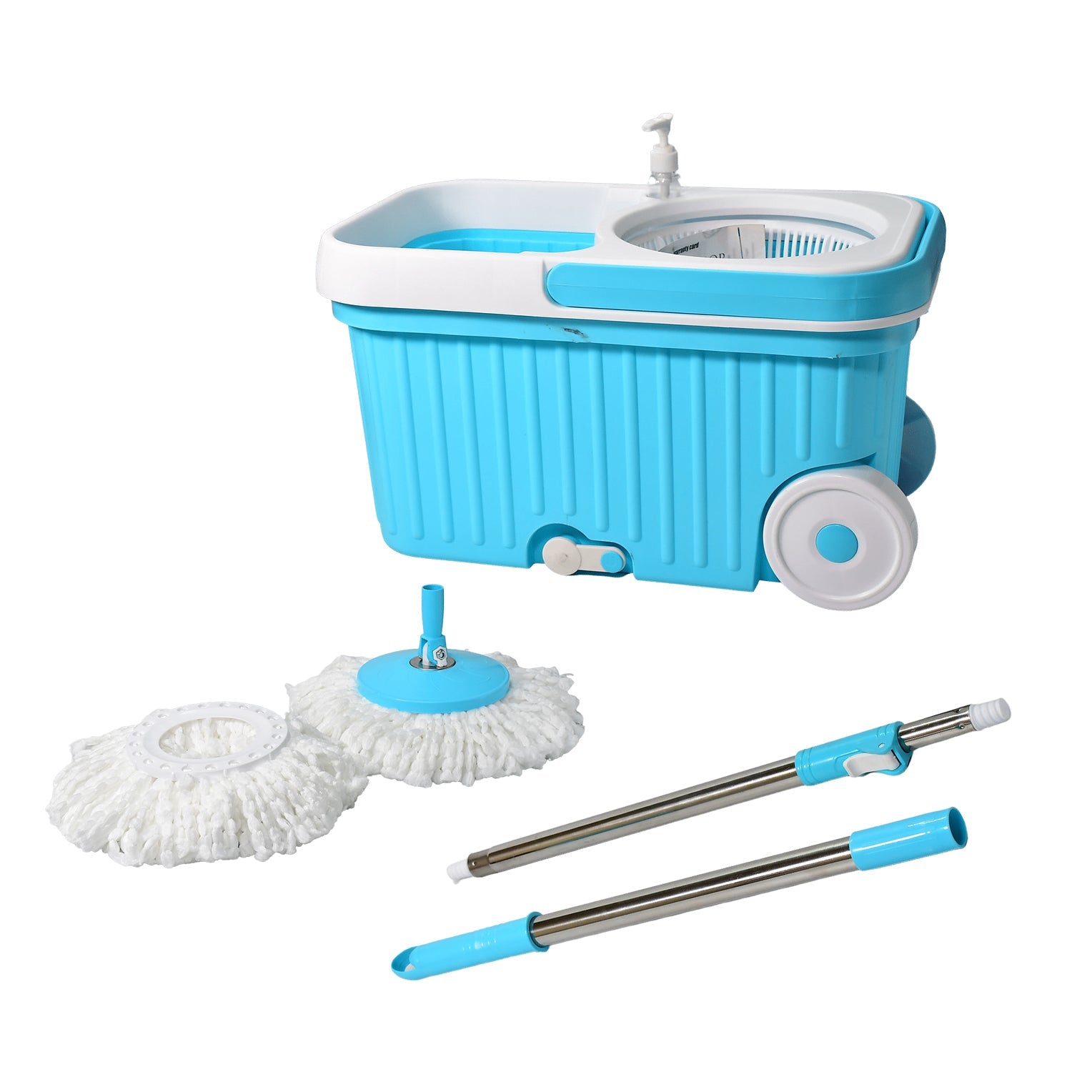 6_62ff18b7-8302-4ae1-8fdc-61f7d03fdbda.jpg Sporty Plastic Spin Mop with Bigger Wheels & Auto Fold Handle for 360° Cleaning - Front View by Nari Haat, Indian et...