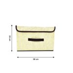 Foldable Storage Box with Lid and Handles Cotton Linen Organizer for Nursery - Image 6
