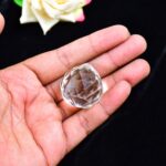 White Crystal Ball Hanging Crystal Ball for Home and Office or Car Decor. - Neckline Detail by Nari Haat, Indian ethn...