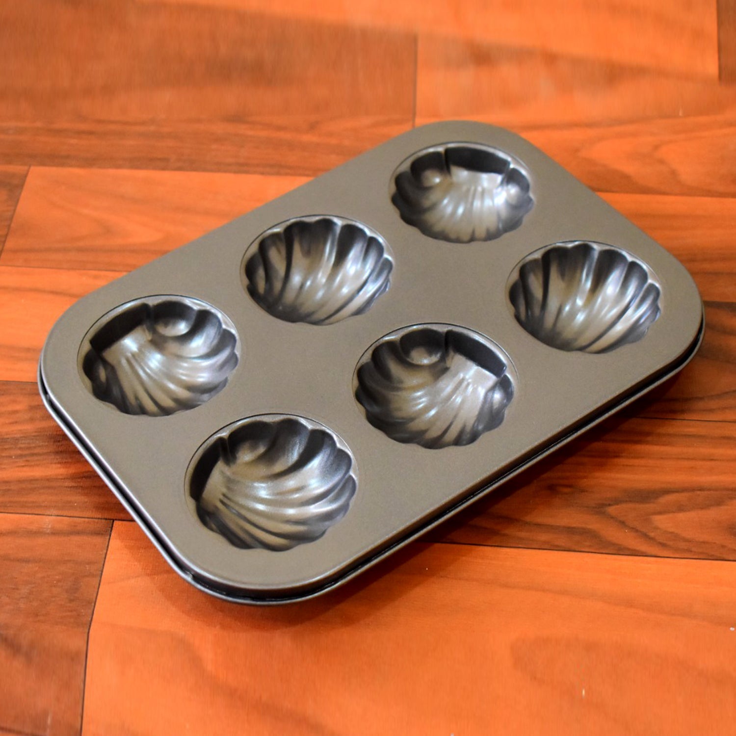 6_8a78c4a2-cfef-4495-83cf-dcd444b51db2.jpg 6 slot Non-Stick Muffins Cupcake Pancake Baking Molds Tray - Front View by Nari Haat, Indian ethnic wear, women cloth...