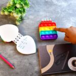 Heart Pattern Fidget Spiral Notebook Bubble Push Silicon Toy School Stationery - Image 7