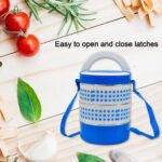 3 layer Adjustable Insulated Tiffin Set of 1, Blue 3 Containers Lunch Box - Closeup Embroidery by Nari Haat, Indian e...