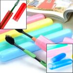 4-Piece Anti-Bacterial Plastic Toothbrush Cover Set – Travel Holder Cases - Neckline Detail by Nari Haat, Indian et...