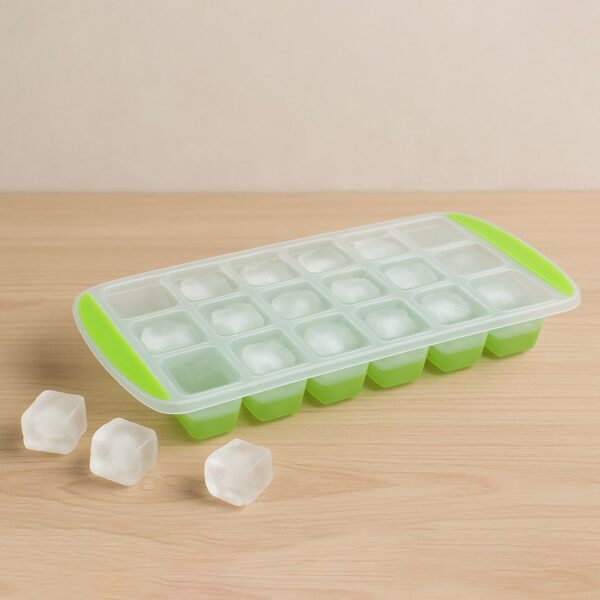 18-Cavity -Up Ice Cube Tray - Flexible Silicone, Easy Release 100% BPA-Free - Front View by Nari Haat, Indian ethnic ...