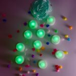 Green Flameless LED Tealights Smokeless Candles for Home Decoration Pack of 24 - Fabric Detail by Nari Haat, Indian e...