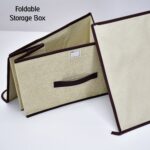 Foldable Storage Box with Lid and Handles Cotton Linen Organizer for Nursery - Image 7