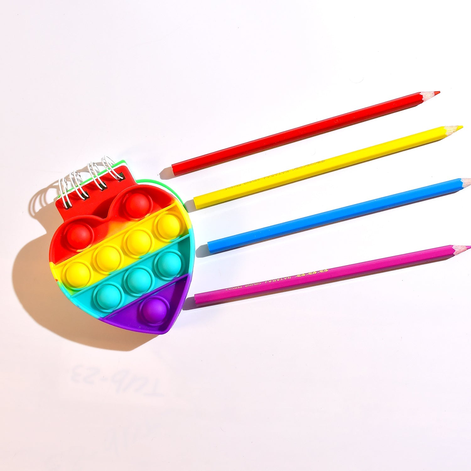 7_9f0f805f-8c8b-44ca-887a-74c2bdfe7f7c.jpg Heart Pattern Fidget Spiral Notebook Bubble Push Silicon Toy School Stationery - Image 1