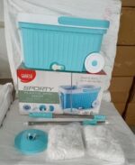 Sporty Plastic Spin Mop with Bigger Wheels & Auto Fold Handle for 360° Cleaning - Fabric Detail by Nari Haat, Indian...