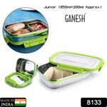 Ganesh Junior Stainless Steel Lunch Pack for Office & School Use - Fabric Detail by Nari Haat, Indian ethnic wear, wo...