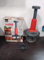 Matte Finish Hand Press Chopper with 3 Blades for Easy Vegetable & Fruit Chopping - Image 7
