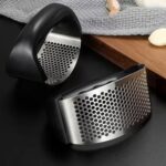 Stainless Steel Garlic Press Crusher for Kitchen - Back View by Nari Haat, Indian ethnic wear, women clothing, design...