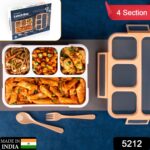 Leak-Proof Lunch Box with 4 Compartments for School & Office Use - With Dupatta by Nari Haat, Indian ethnic wear, wom...