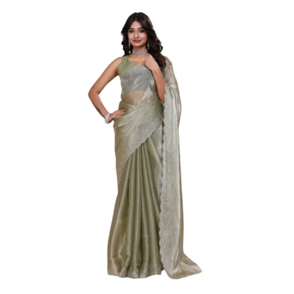 Light Green Jimmy Choo Embellished Bollywood Saree