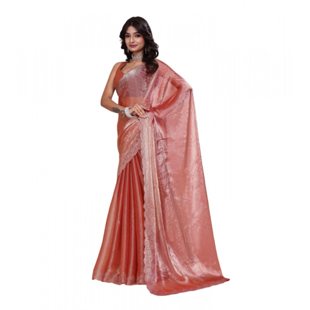 BSB178-SAZYYYmych-1-Orng-Main-1000x1000-1.webp Orange Jimmy Choo Embellished Bollywood Saree