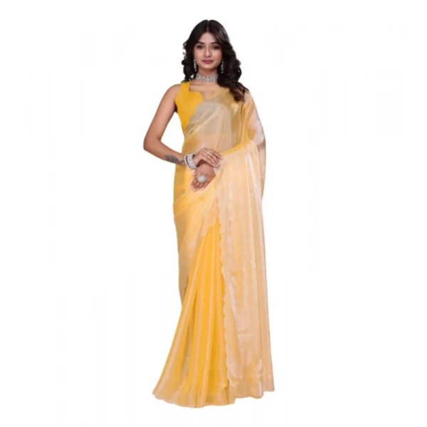Yellow Tissue Pure Silk Embellished Bollywood Saree