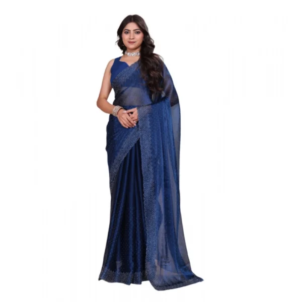Blue Jimmy Choo Embellished Bollywood Saree