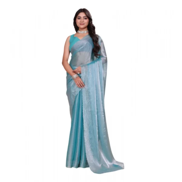 Light Blue Jimmy Choo Embellished Bollywood Saree