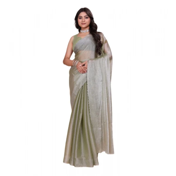 Light Green Embellished Bollywood Saree for Women