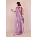 Generic Women's Jimmy choo Embellished Bollywood Saree With Unstitched Blouse 5.5Mtr (Magenta) - Image 2
