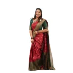 Red Litchi Silk Printed Saree for Women