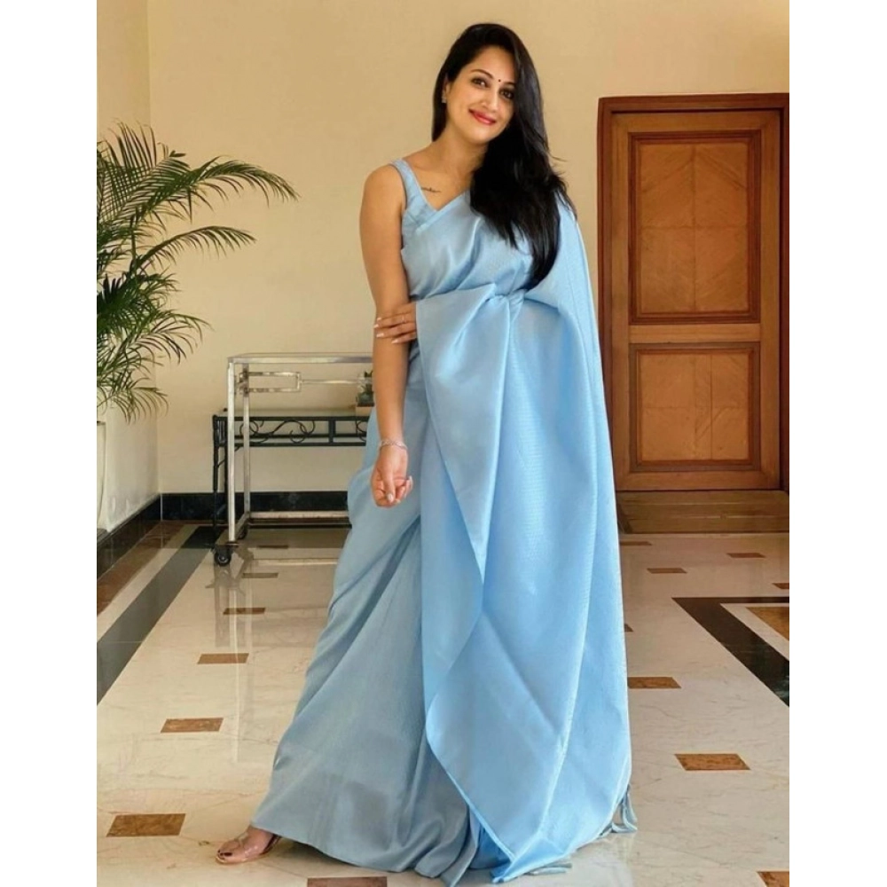 BSB233-SAs-YYYh-4098-Urablu-Main-1000x1000-1.webp Light Blue Litchi Silk Printed Saree for Women