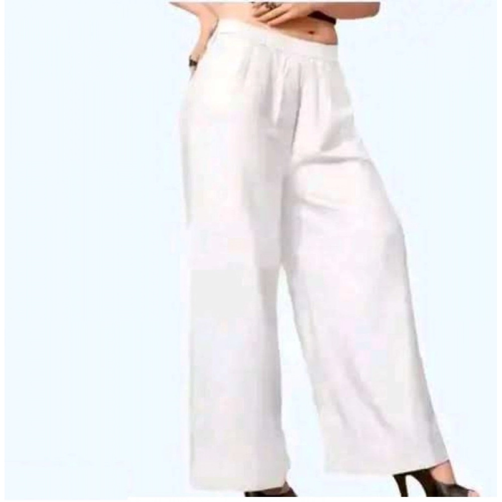 White Rayon Palazzo Pants Women