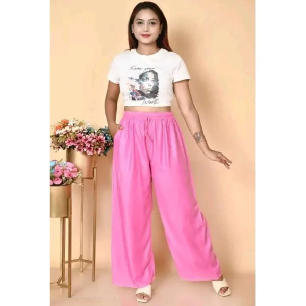 Pink Rayon Palazzo for Women