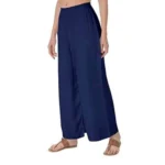 Women's Navy Rayon Palazzo Pants